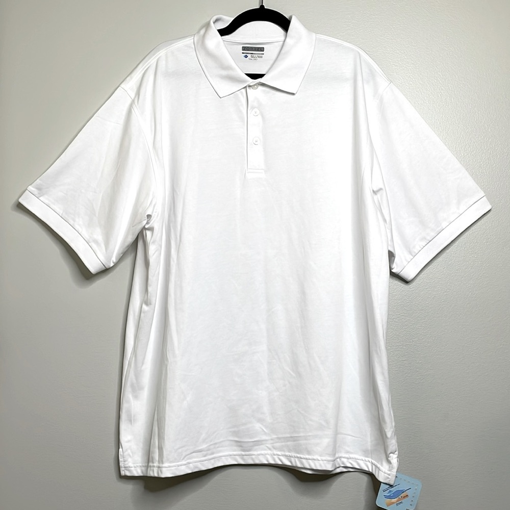 Zorrel White Cotton Polyester Blend Classic Polo Shirt Size XXL NWT
